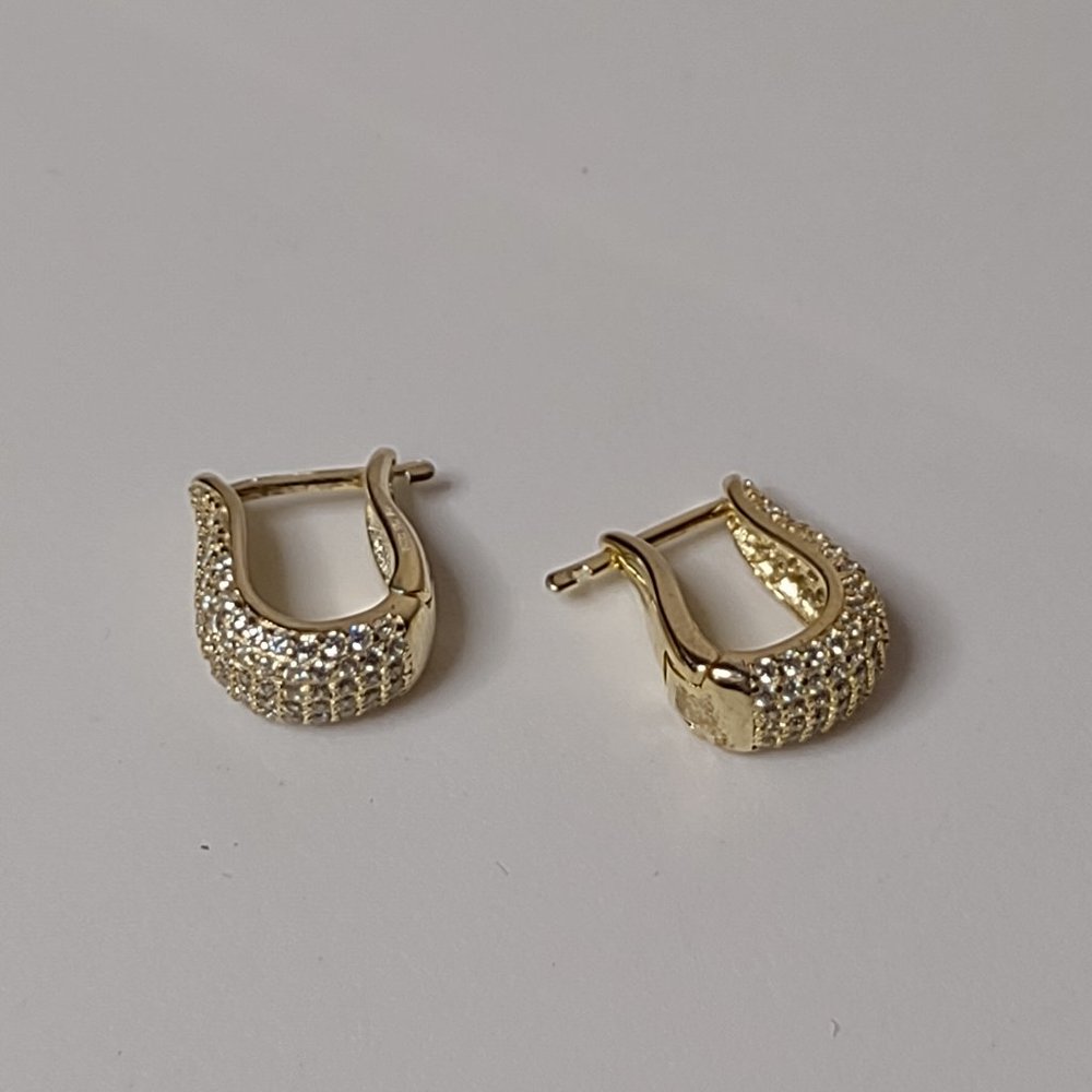 Very Pretty Little Gold Tone 925 China Hoop Earrings
